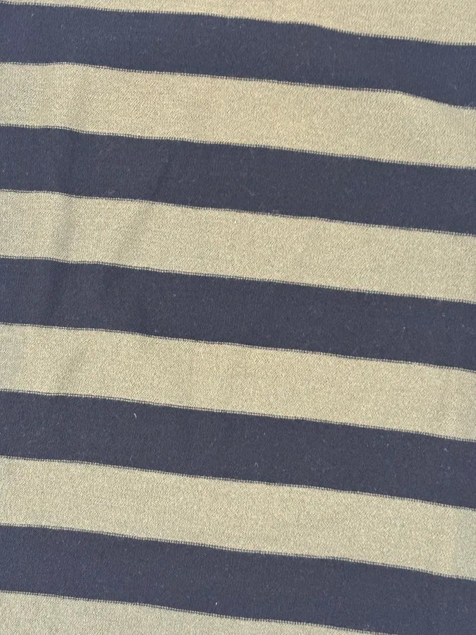 Sonia Rykiel Khaki & Black Merino Wool Striped Crewneck Sweater - Image 8