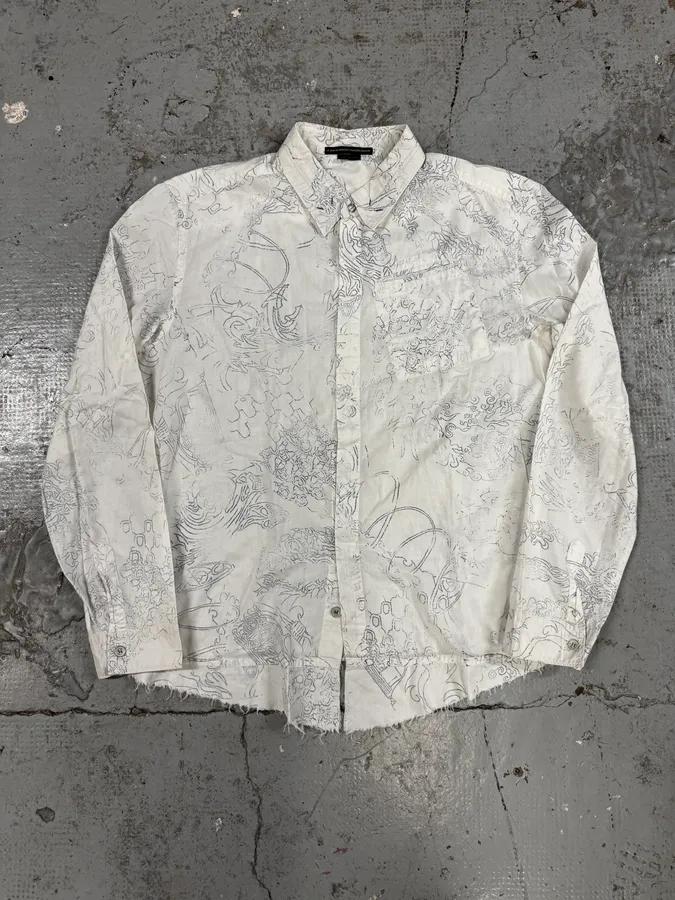 SS1995 Marithé + François Girbaud Tatoos Faded White Shirt