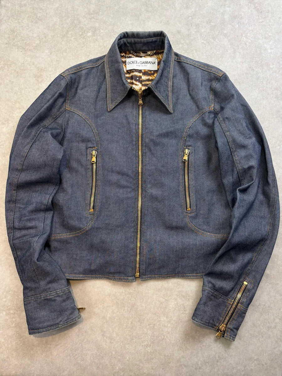 SS1996 Dolce & Gabbana Navy Multi-Pocket Denim Jacket