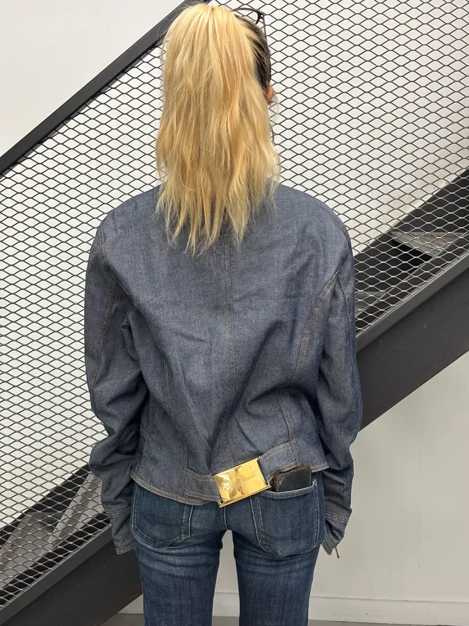SS1996 Dolce & Gabbana Navy Multi-Pocket Denim Jacket - Image 3