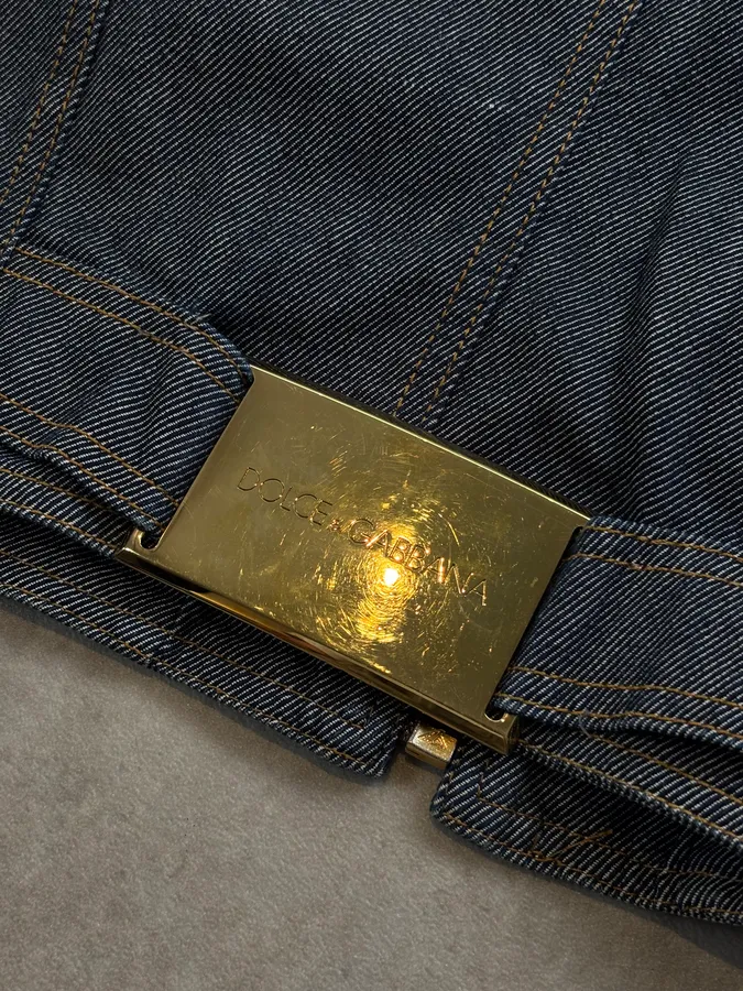 SS1996 Dolce & Gabbana Navy Multi-Pocket Denim Jacket - Image 8