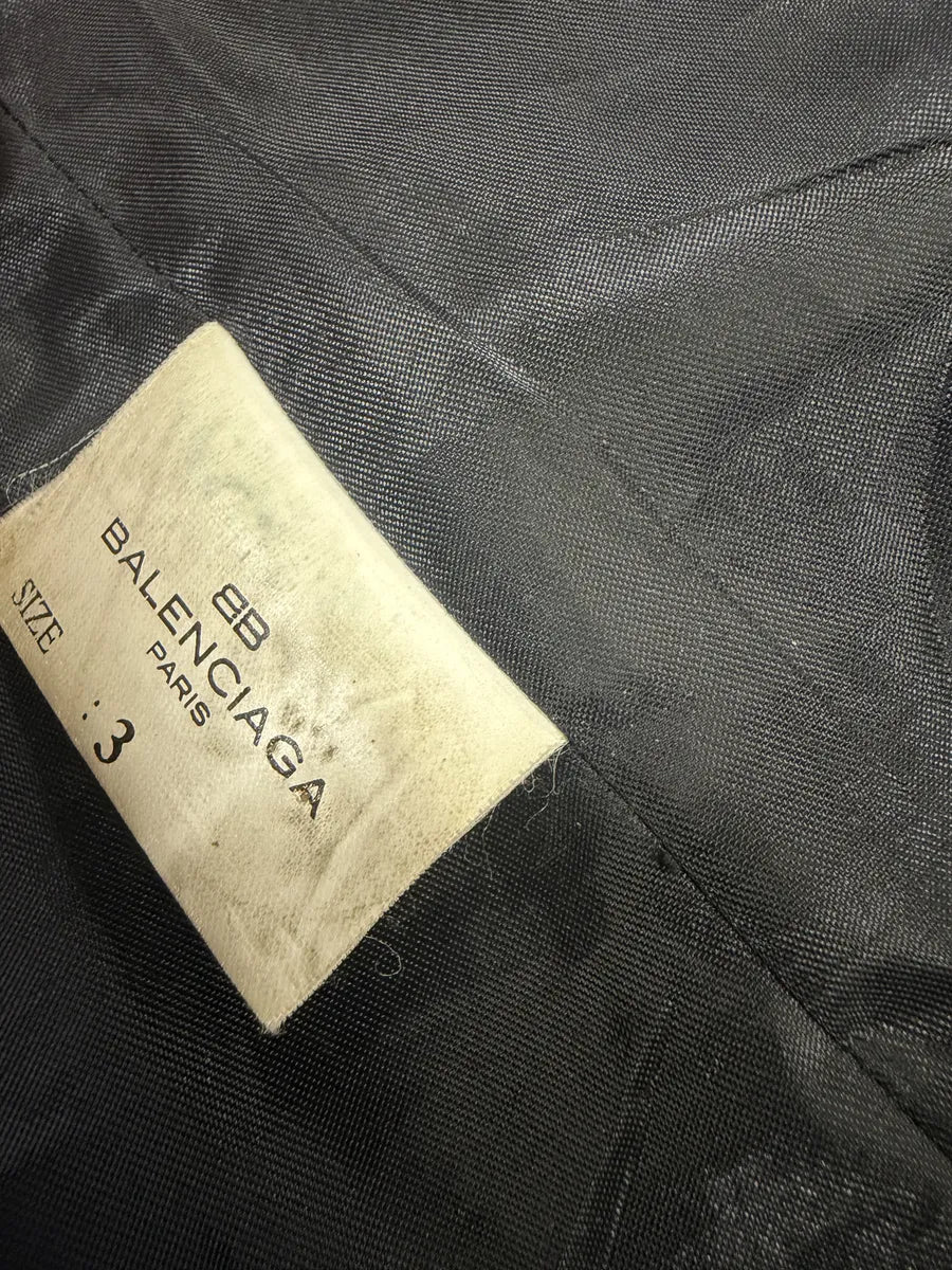 SS1998 Balenciaga Black Leather Trench Coat - Image 8