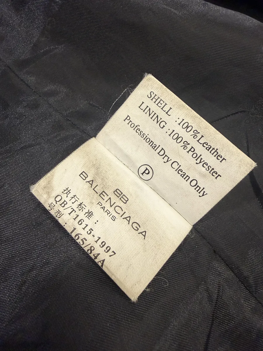 SS1998 Balenciaga Black Leather Trench Coat - Image 9
