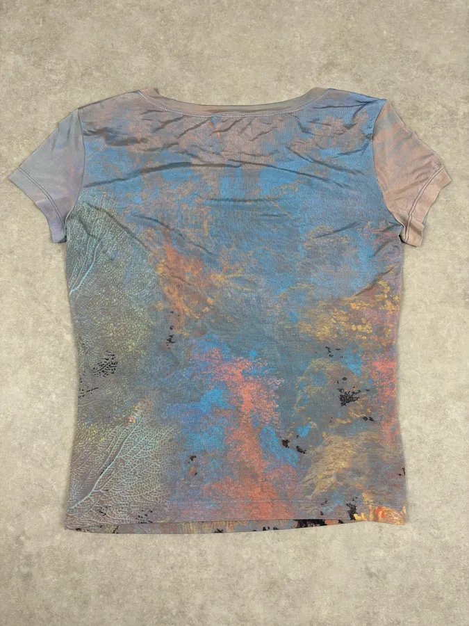 SS1998 Cavalli Ocean Dream Orange Blue T-Shirt - Image 6