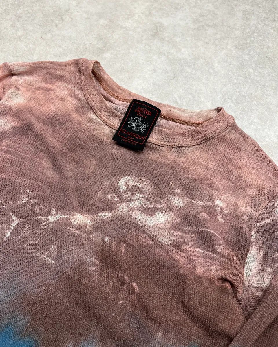 SS1998 Jean Paul Gaultier Landscape Brown Mesh Longsleeve - Image 5