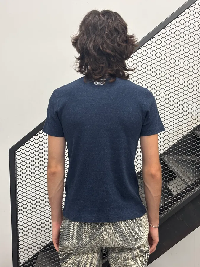 SS1999 Dolce & Gabbana Navy Cotton V-Neck T-Shirt - Image 3