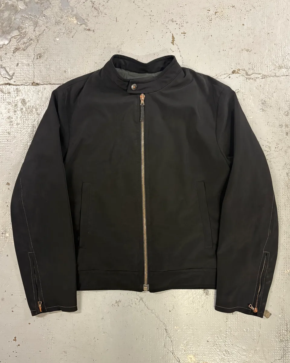 SS1999 Prada Black Nylon Zip Moto Jacket