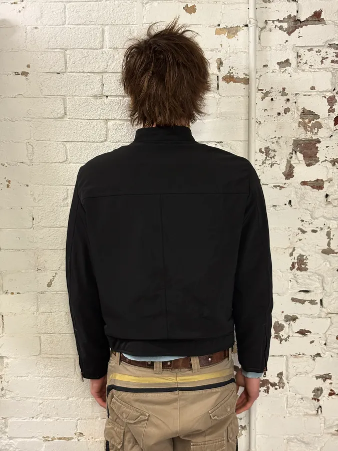 SS1999 Prada Black Nylon Zip Moto Jacket - Image 3