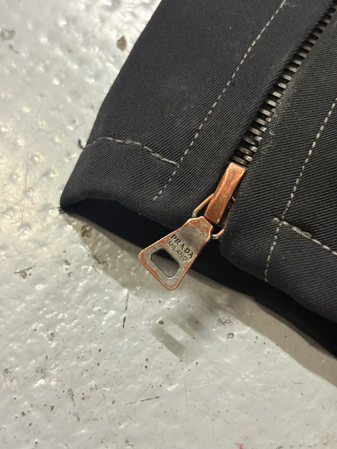 SS1999 Prada Black Nylon Zip Moto Jacket - Image 8
