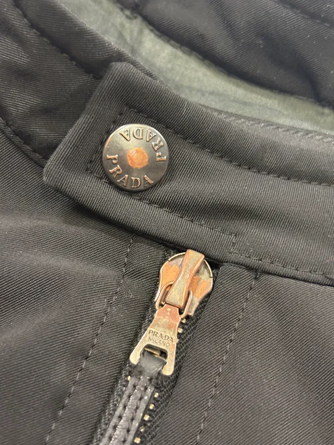 SS1999 Prada Black Nylon Zip Moto Jacket - Image 9