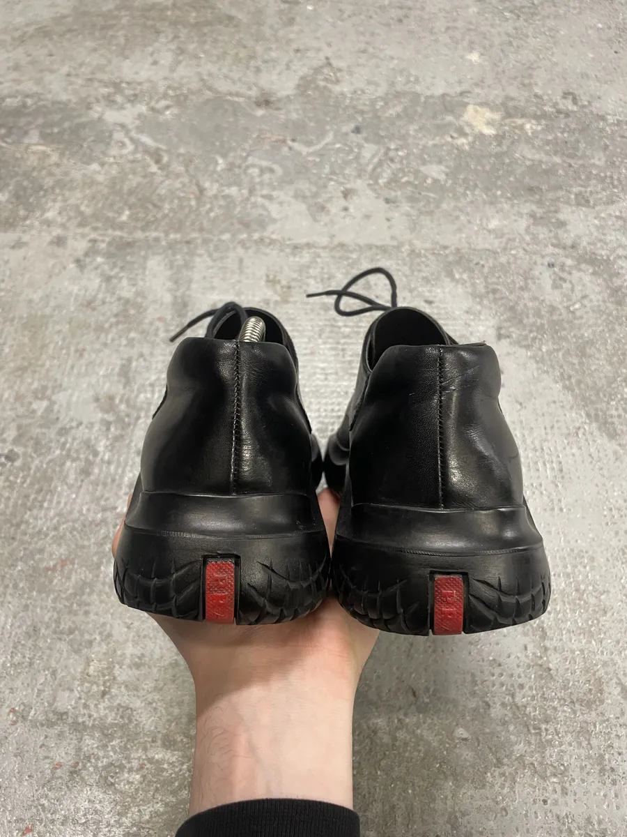 SS1999 Prada Black Vibram Leather Low Boots - Image 4