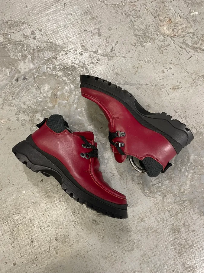 SS1999 Prada Red Vibram Leather Shoes - Image 5