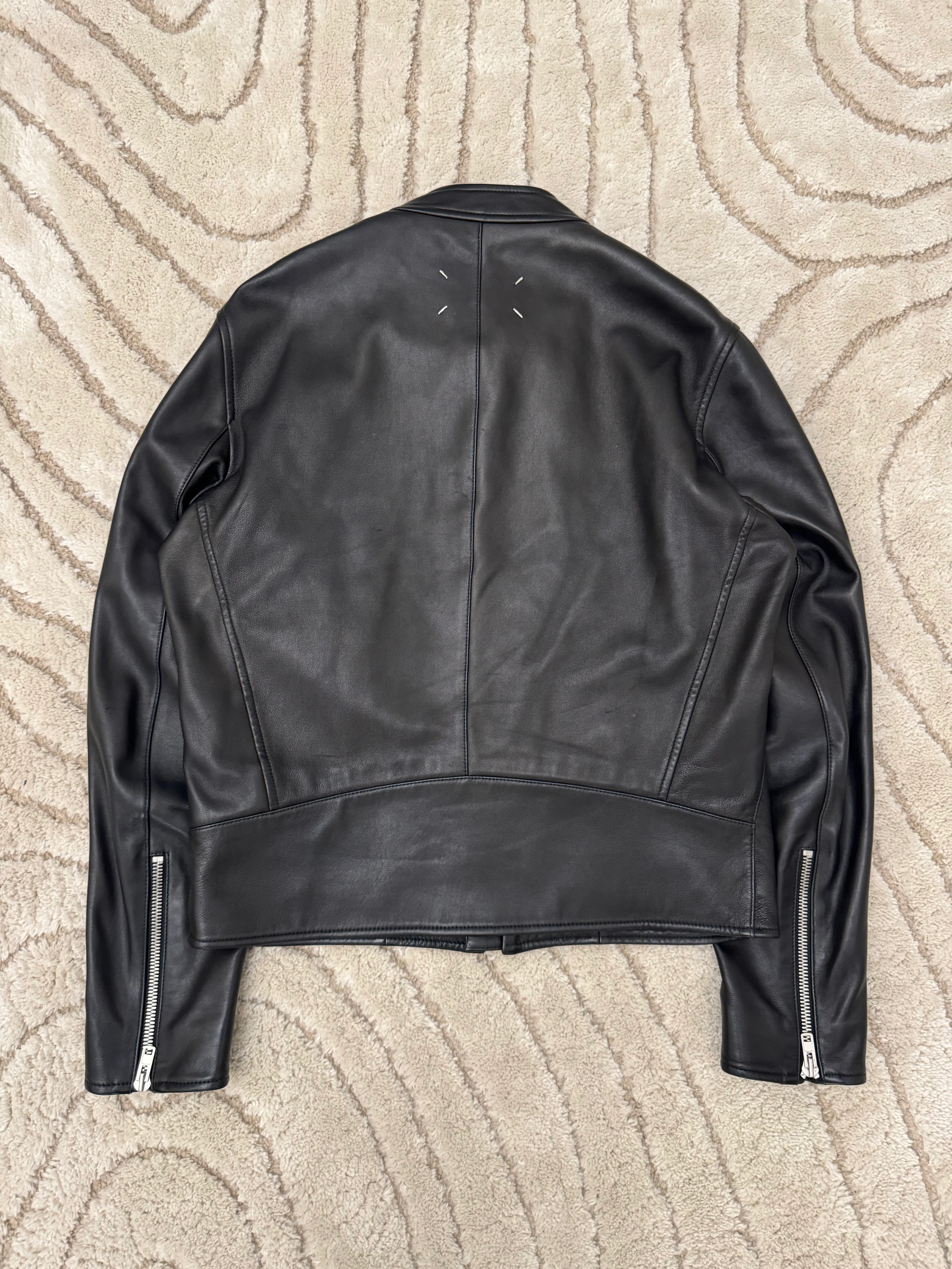 SS20 Maison Margiela 5-Zip Black Leather Jacket - Image 2