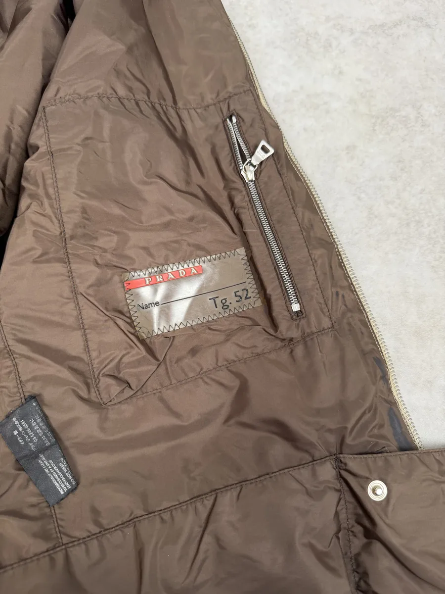 SS2000 Prada Beige Padded Biker Leather Jacket - Image 14