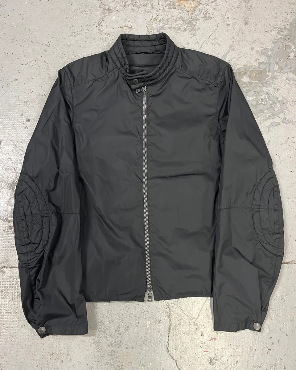 SS2000 Prada Biker Black Nylon Padded Jacket