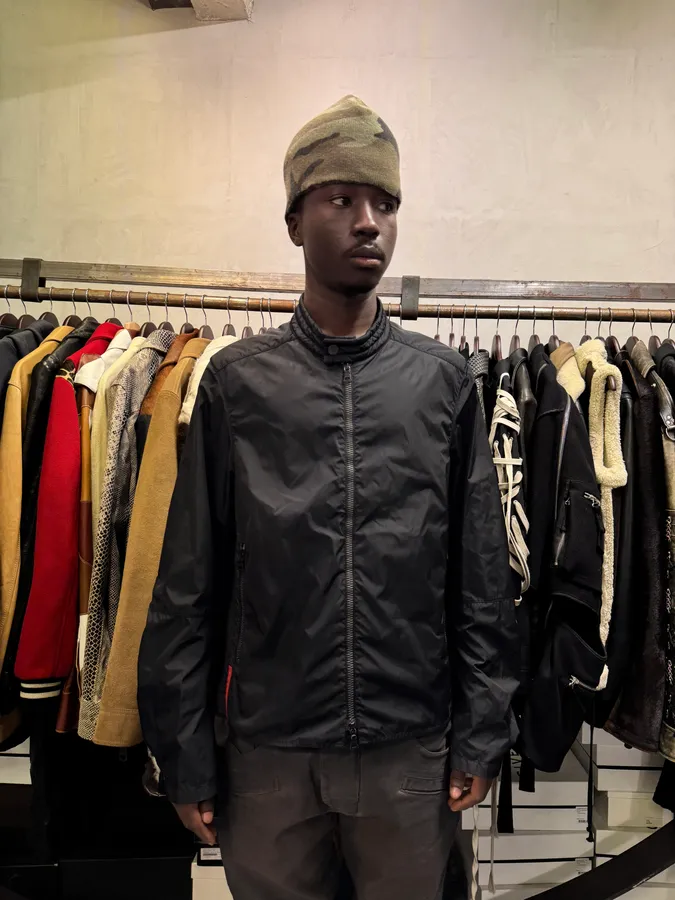 SS2000 Prada Biker Black Nylon Padded Jacket - Image 3