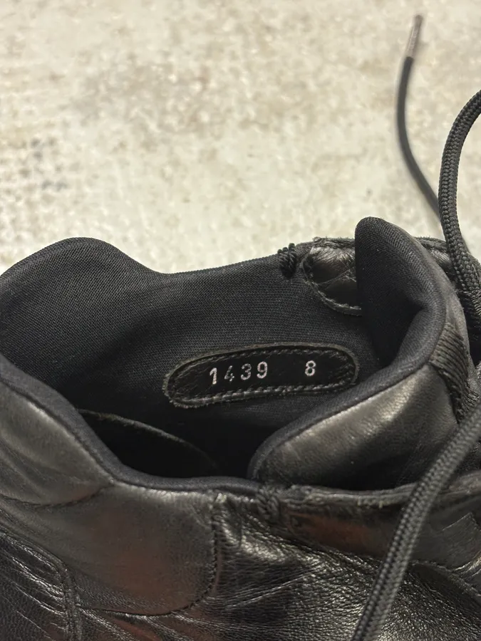 SS2000 Prada Black Leather High Sneakers - Image 10
