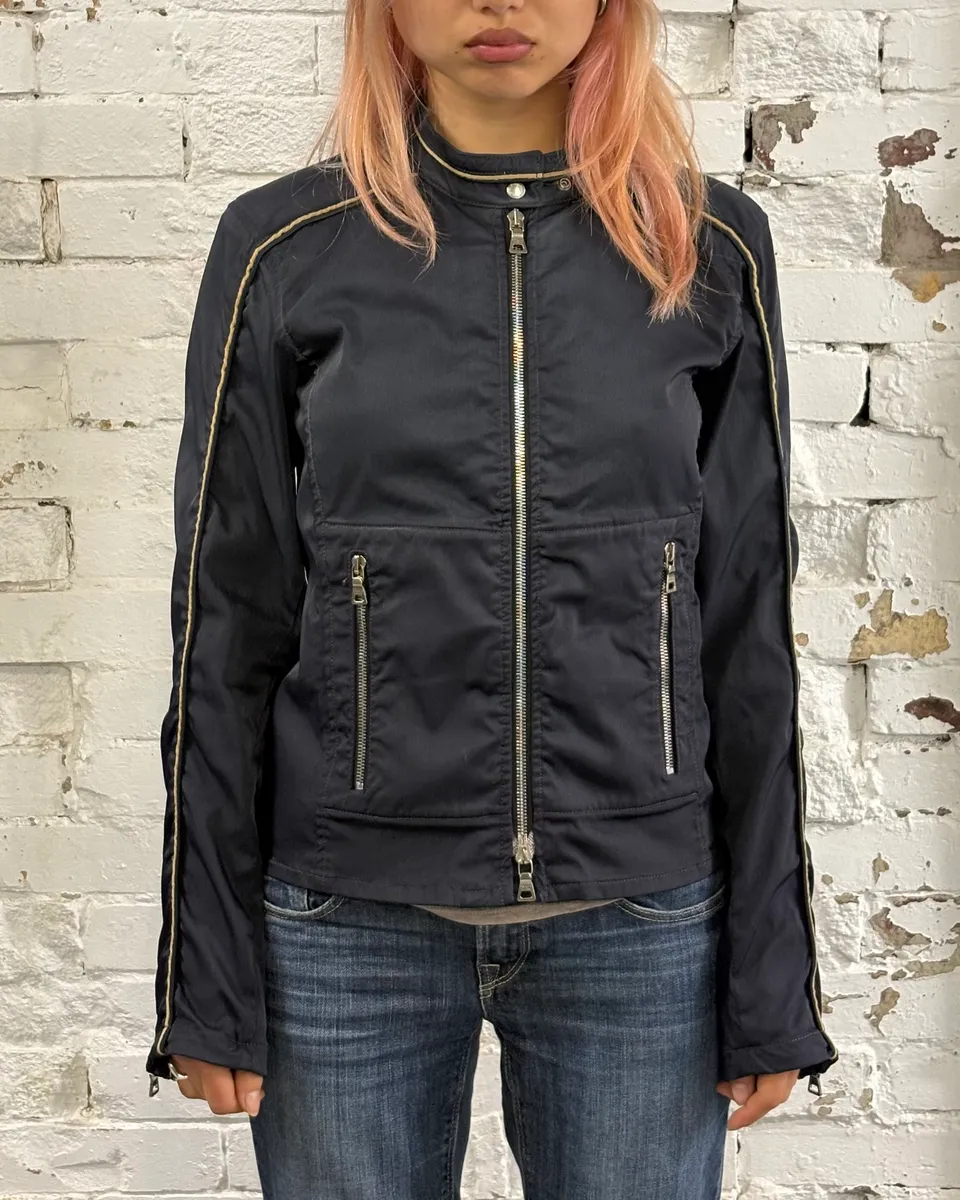 SS2000 Prada Navy Nylon Zip Sport Light Jacket - Image 2