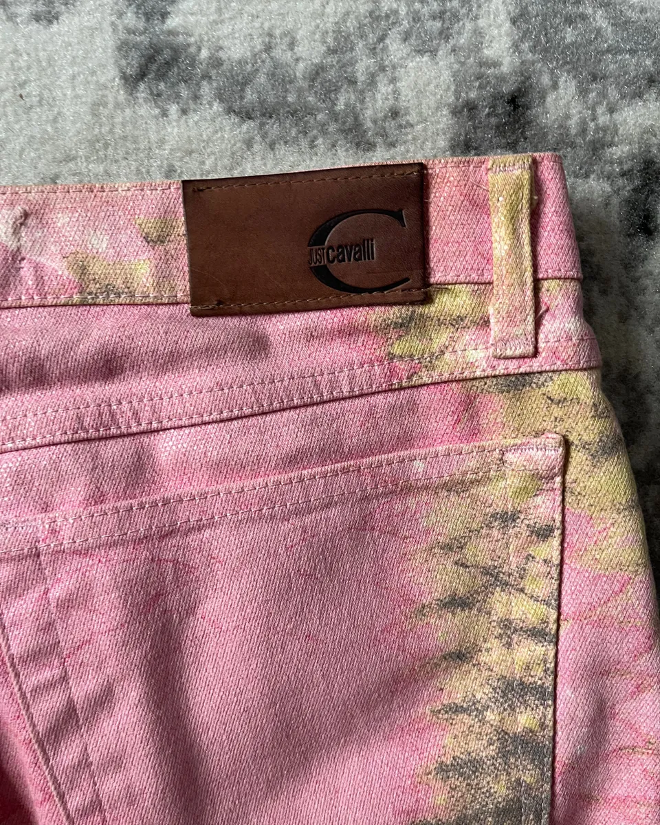SS2001 Cavalli Pink Hybrid Snakeskin Bees Pants - Image 11