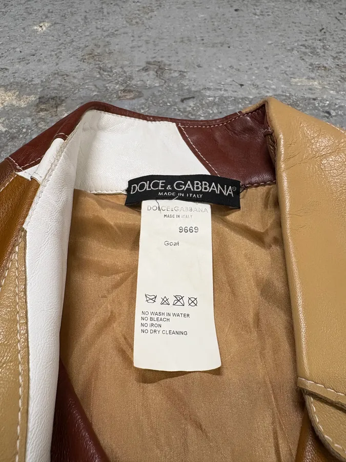 SS2001 Dolce & Gabbana Patchwork Leather Shirt Jacket - Image 12