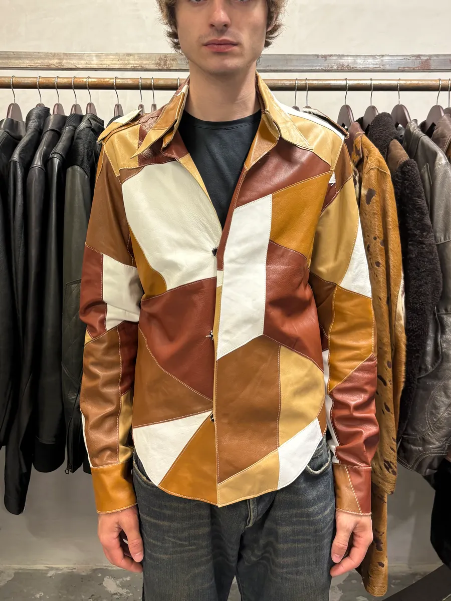 SS2001 Dolce & Gabbana Patchwork Leather Shirt Jacket - Image 3