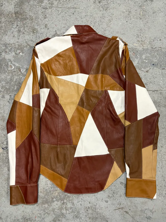 SS2001 Dolce & Gabbana Patchwork Leather Shirt Jacket - Image 7