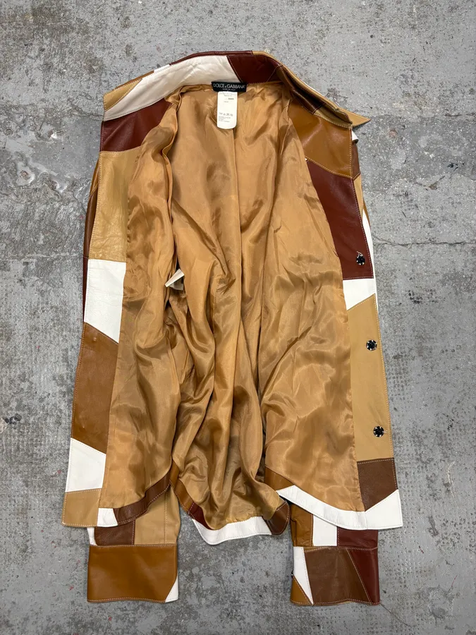 SS2001 Dolce & Gabbana Patchwork Leather Shirt Jacket - Image 8