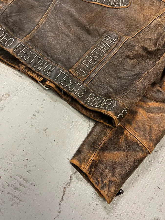 SS2001 Dolce & Gabbana Rodeo Studded Aged Leather Jacket - Image 9