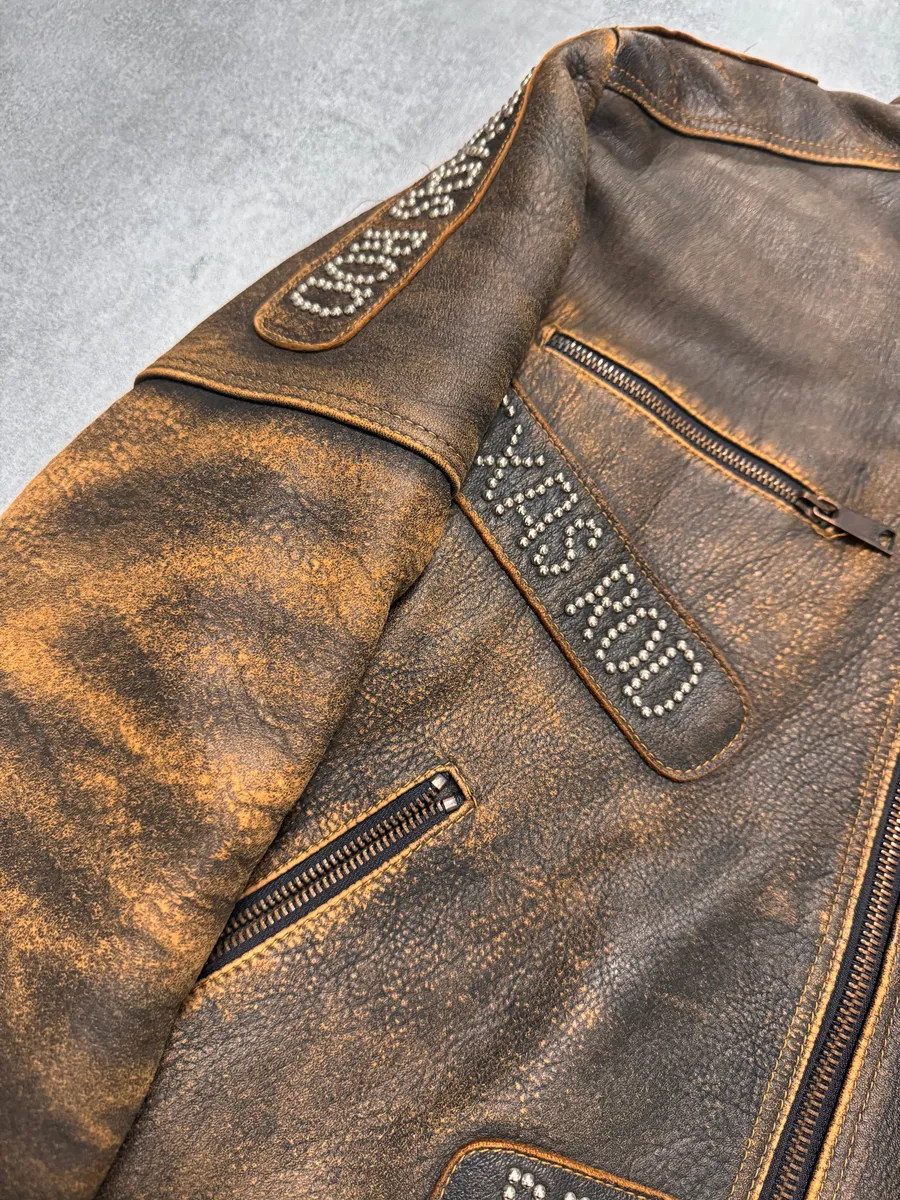 SS2001 Dolce & Gabbana Rodeo Studded Aged Leather Jacket - Image 5