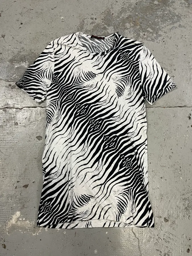 SS2001 Roberto Cavalli Black & White Zebra Savage Tee-Shirt