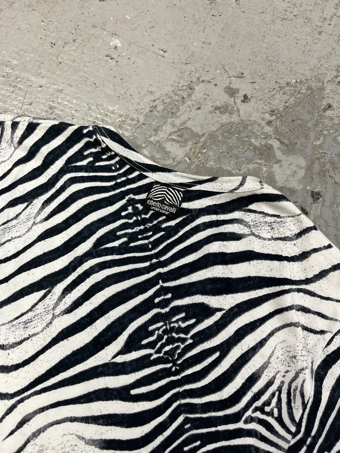 SS2001 Roberto Cavalli Black & White Zebra Savage Tee-Shirt - Image 5