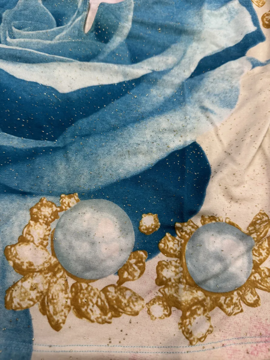 SS2001 Roberto Cavalli Blue Desi Princess Eye Top - Image 4
