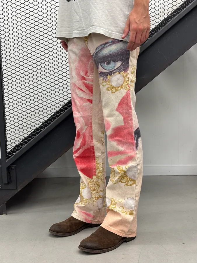 SS2001 Roberto Cavalli Faded Pink Floral Desi Princess Pants - Image 3