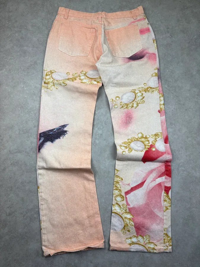 SS2001 Roberto Cavalli Faded Pink Floral Desi Princess Pants - Image 6