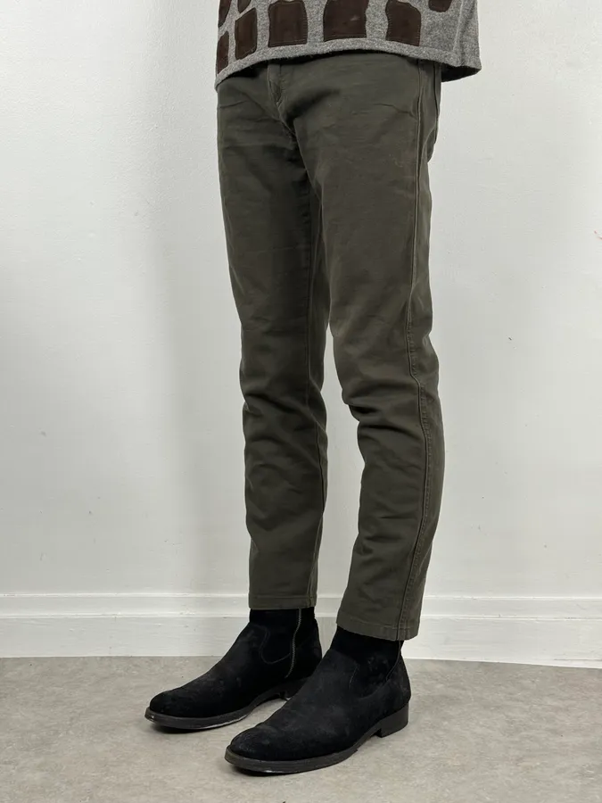 SS2001 Roberto Cavalli Olive Green Cozy Pants - Image 3