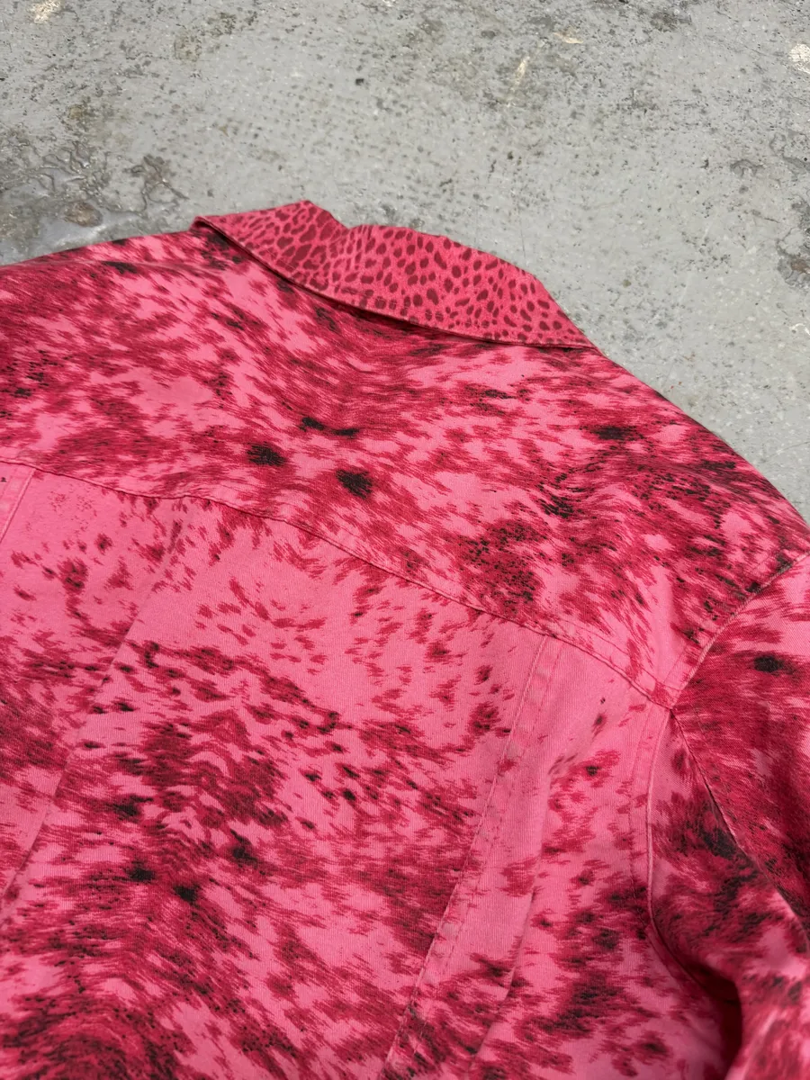 SS2001 Roberto Cavalli Pink Furry Print Movement Cow Jacket - Image 11