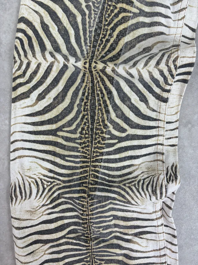 SS2001 Roberto Cavalli Zebra Print White Pants - Image 11