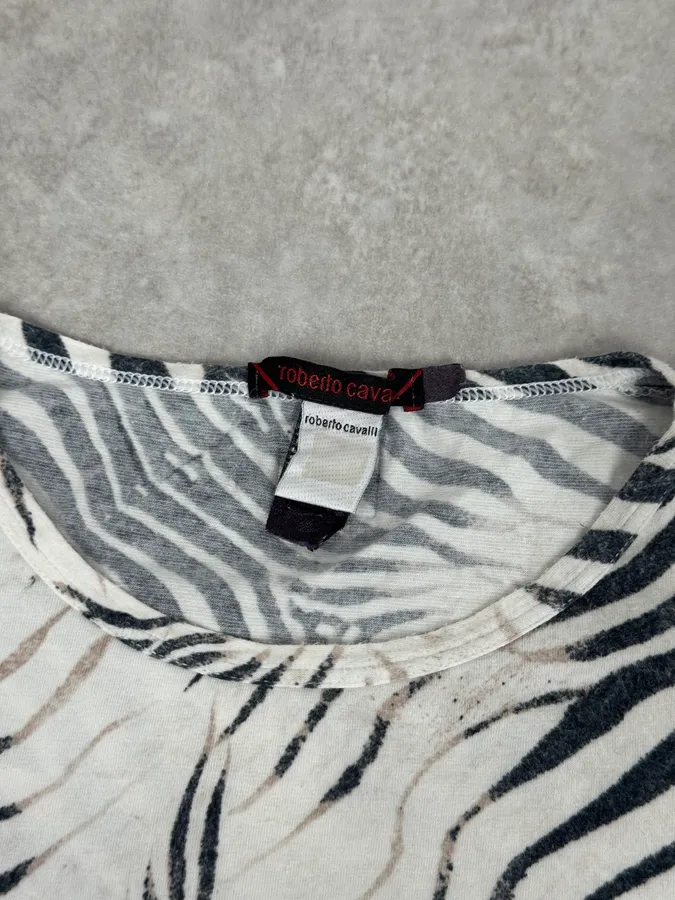 SS2001 Roberto Cavalli Zebra Safari White Tank Top - Image 6