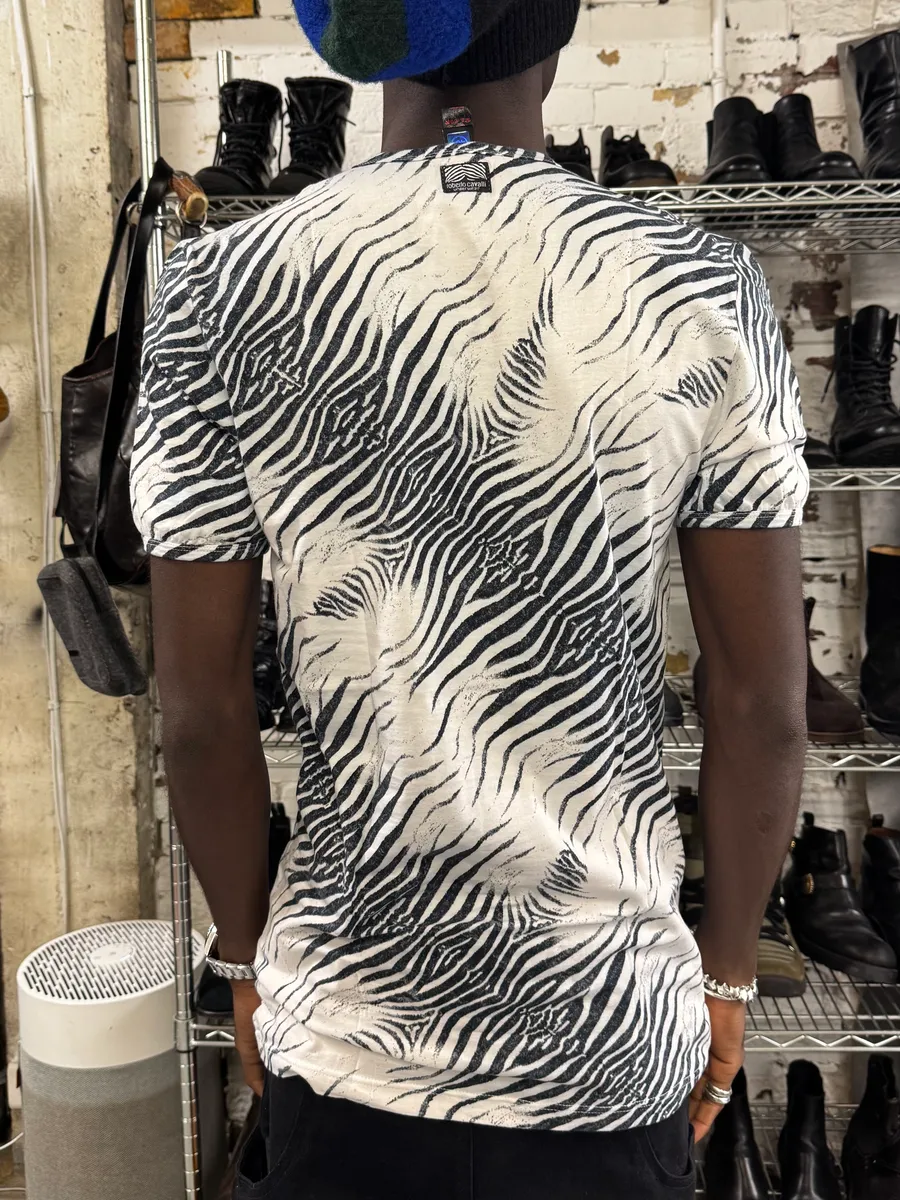 SS2001 Roberto Cavalli Zebra White T-Shirt - Image 3