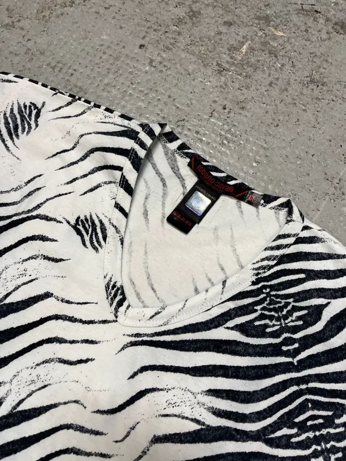 SS2001 Roberto Cavalli Zebra White T-Shirt - Image 4