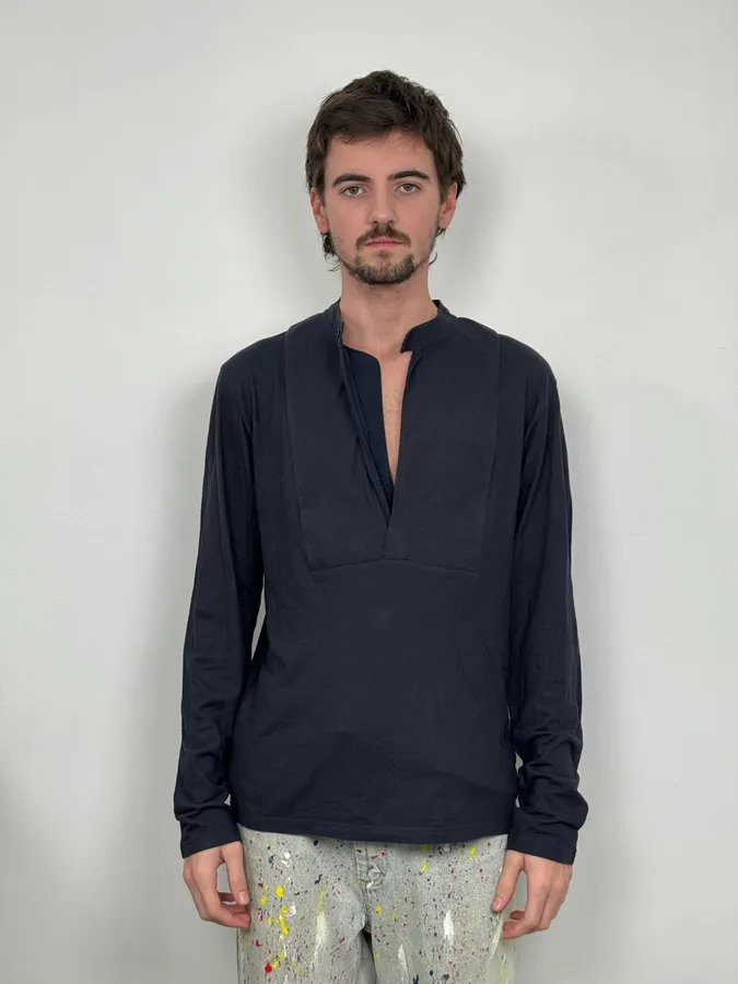 SS2001 Yves Saint Laurent Navy Mao Longsleeves - Image 2
