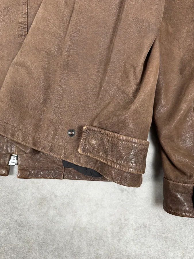 SS2002 Armani Brown Classic Leather Jacket - Image 8