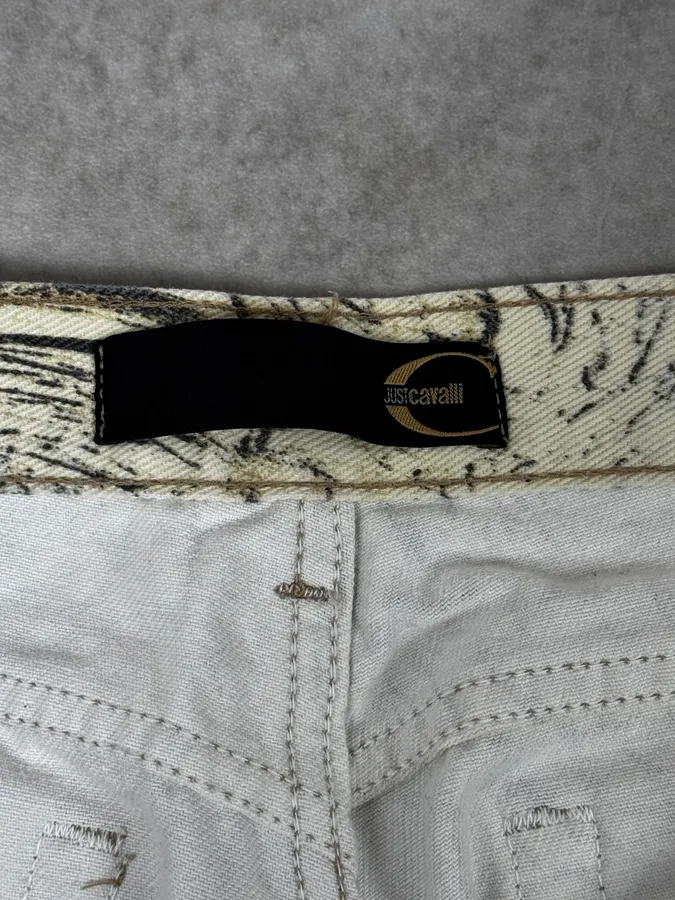 SS2002 Cavalli Beige Crocodile Effect Sand Pants - Image 11