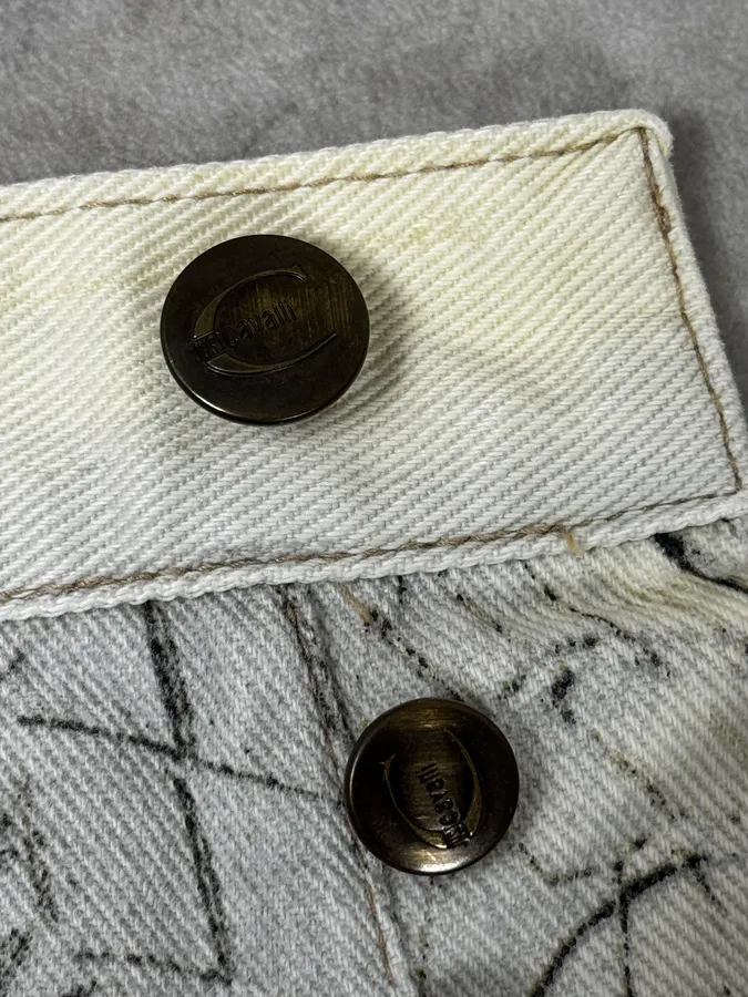 SS2002 Cavalli Beige Crocodile Effect Sand Pants - Image 13