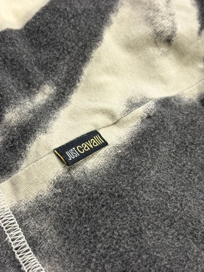SS2002 Cavalli Black & Cream Hallucination Psycho Longsleeve T-Shirt - Image 8