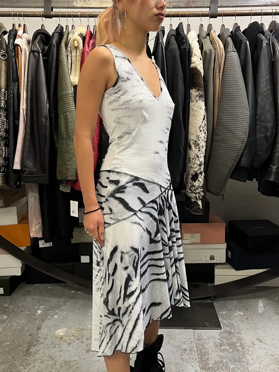SS2002 Cavalli Black & White Safari Zebra Dress - Image 3
