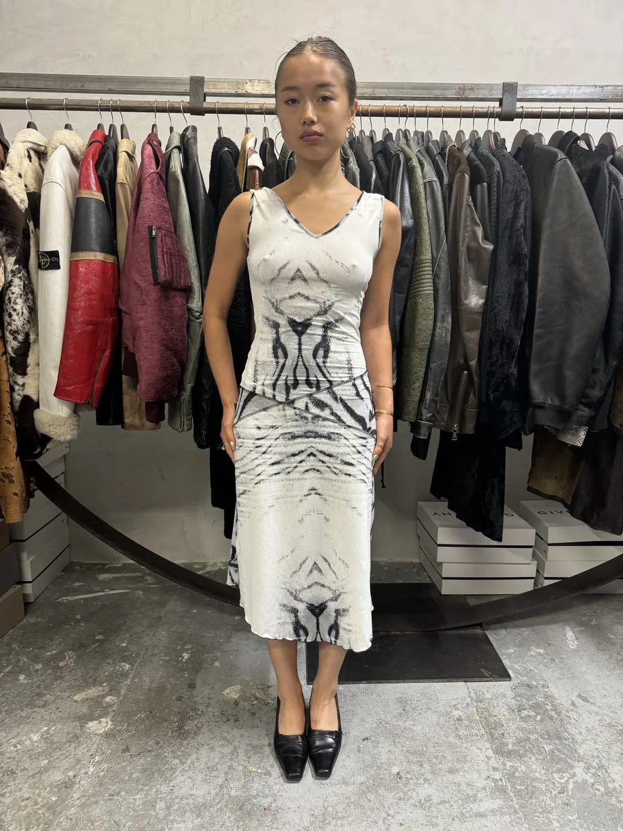 SS2002 Cavalli Black & White Zebra Dress - Image 2