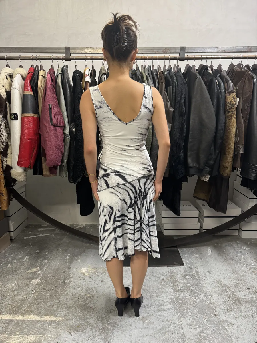 SS2002 Cavalli Black & White Zebra Dress - Image 4