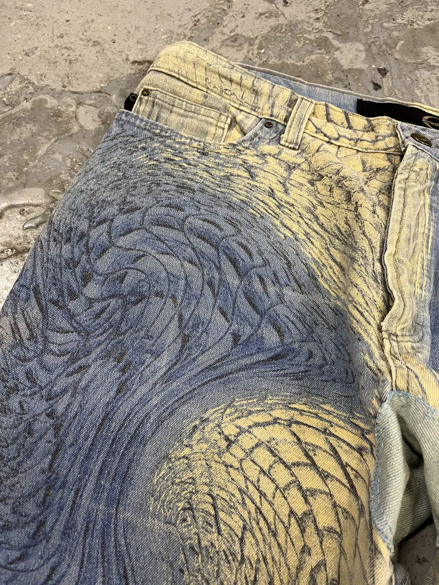 SS2002 Cavalli Eroded Blue Sky & Beige Sand Pants - Image 10