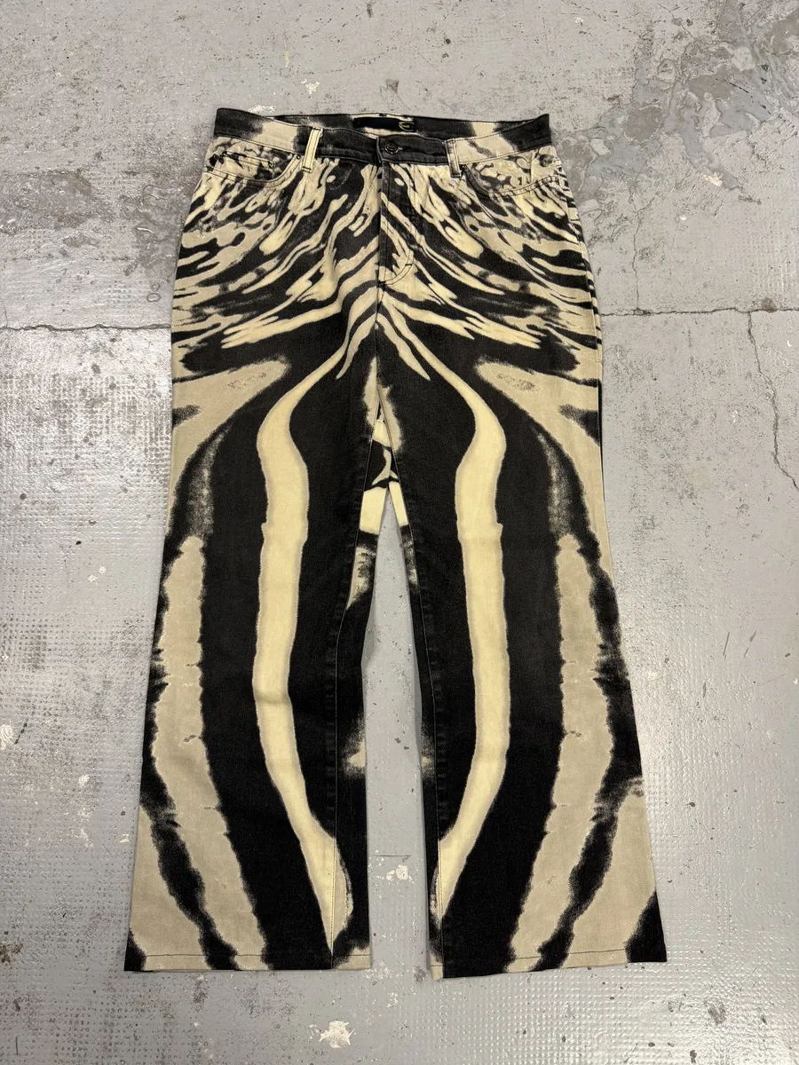 SS2002 Cavalli Hallucination Psycho  Black & White Pants - Image 4